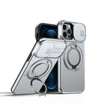 Camera Sliding Shield Magnetic Rotation Holder Phone Case, For iPhone 14 / 13, For iPhone 14 Pro, For iPhone 14 Pro Max, For iPhone 13 Pro Max / 12 Pro Max, For iPhone 13 Pro, For iPhone 12 / 12 Pro