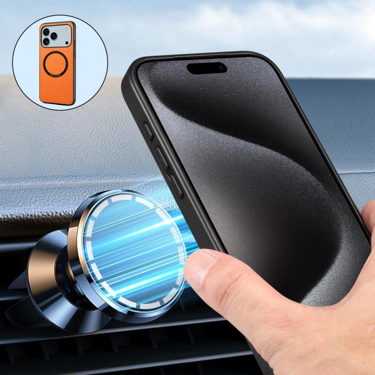 Denior A08 PU Vegan Leather Calfskin Texture Magnetic Phone Case, For iPhone 17 Pro Max, For iPhone 17 Pro, For iPhone 17, For iPhone Air