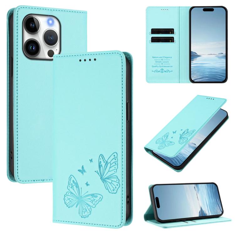 غطاء هاتف من الجلد النباتي المغناطيسي القوي مزدوج الفراشة مع تقنية RFID، لجهاز iPhone Air، لجهاز iPhone 16 Pro Max، لجهاز iPhone 16 Pro، لجهاز iPhone 16 Plus