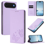 غطاء هاتف من الجلد النباتي المغناطيسي القوي مزدوج الفراشة مع تقنية RFID، لجهاز iPhone Air، لجهاز iPhone 16 Pro Max، لجهاز iPhone 16 Pro، لجهاز iPhone 16 Plus