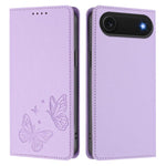 غطاء هاتف من الجلد النباتي المغناطيسي القوي مزدوج الفراشة مع تقنية RFID، لجهاز iPhone Air، لجهاز iPhone 16 Pro Max، لجهاز iPhone 16 Pro، لجهاز iPhone 16 Plus