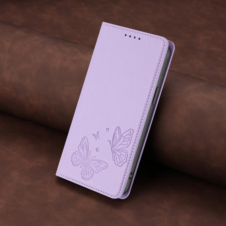 غطاء هاتف من الجلد النباتي المغناطيسي القوي مزدوج الفراشة مع تقنية RFID، لجهاز iPhone Air، لجهاز iPhone 16 Pro Max، لجهاز iPhone 16 Pro، لجهاز iPhone 16 Plus