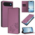 غطاء هاتف من الجلد النباتي المغناطيسي القوي مزدوج الفراشة مع تقنية RFID، لجهاز iPhone Air، لجهاز iPhone 16 Pro Max، لجهاز iPhone 16 Pro، لجهاز iPhone 16 Plus
