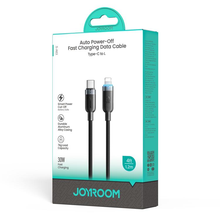 كابل بيانات شحن سريع مع إيقاف تشغيل تلقائي JOYROOM S-A63 سلسلة StarWay بطول 1.2م 30W من Type-C إلى 8 Pin، Type-C إلى 8 Pin