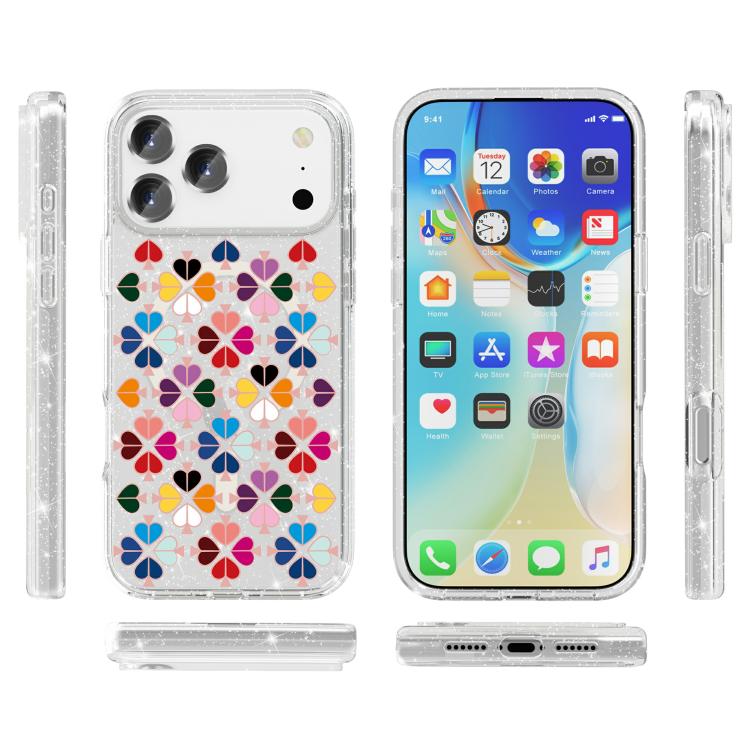 غطاء هاتف متلألئ بنمط قلب أحمر كريستالي مغناطيسي، لجهاز iPhone 17 Pro Max، لجهاز iPhone 17 Pro