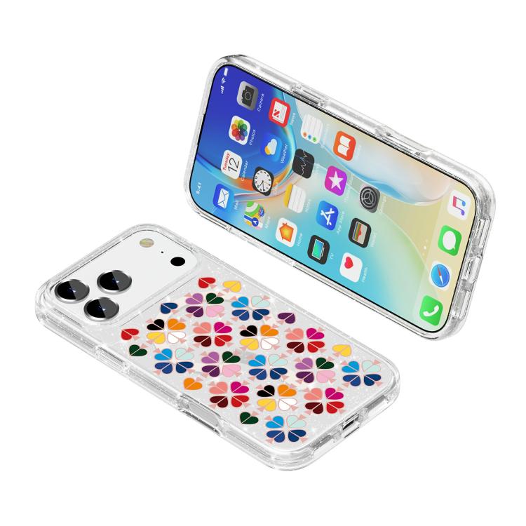غطاء هاتف متلألئ بنمط قلب أحمر كريستالي مغناطيسي، لجهاز iPhone 17 Pro Max، لجهاز iPhone 17 Pro