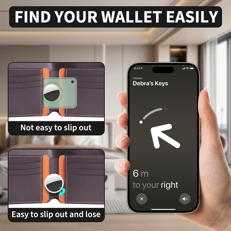 حافظة واقية رقيقة للغاية بتصميم محفظة بطاقات من TPU من XDcase، لطراز AirTag الجيل الثاني / الجيل الأول