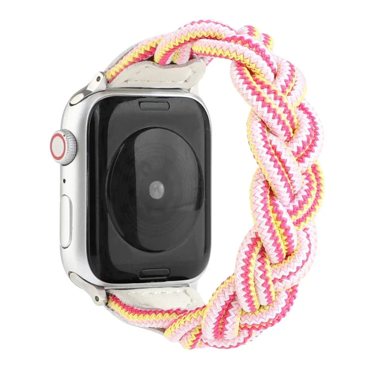 سوار ساعة منسوج مطاطي لسلسلة Apple Watch 6 وSE و5 و4 مقاس 40مم / 3 و2 و1 مقاس 38مم، 160مم