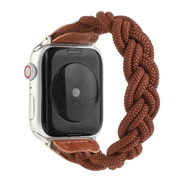 سوار ساعة منسوج مطاطي لسلسلة Apple Watch 6 وSE و5 و4 مقاس 40مم / 3 و2 و1 مقاس 38مم، 160مم