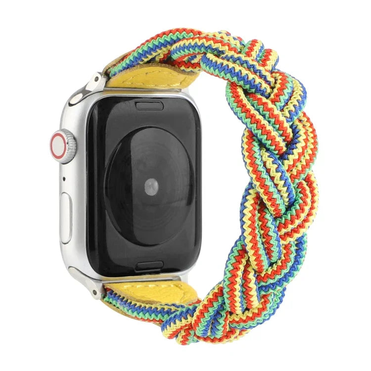 سوار ساعة منسوج مطاطي لسلسلة Apple Watch 6 وSE و5 و4 مقاس 40مم / 3 و2 و1 مقاس 38مم، 160مم