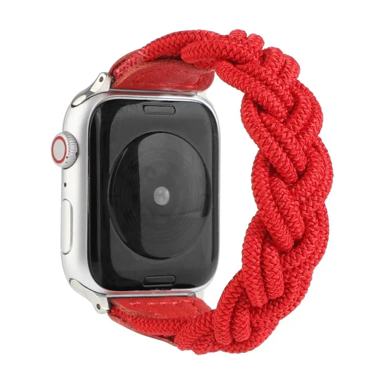 سوار ساعة منسوج مطاطي لسلسلة Apple Watch 6 وSE و5 و4 مقاس 40مم / 3 و2 و1 مقاس 38مم، 160مم