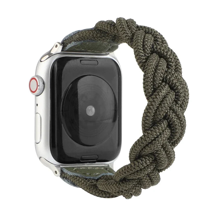 سوار ساعة منسوج مطاطي لسلسلة Apple Watch 6 وSE و5 و4 مقاس 44مم / 3 و2 و1 مقاس 42مم، 160مم