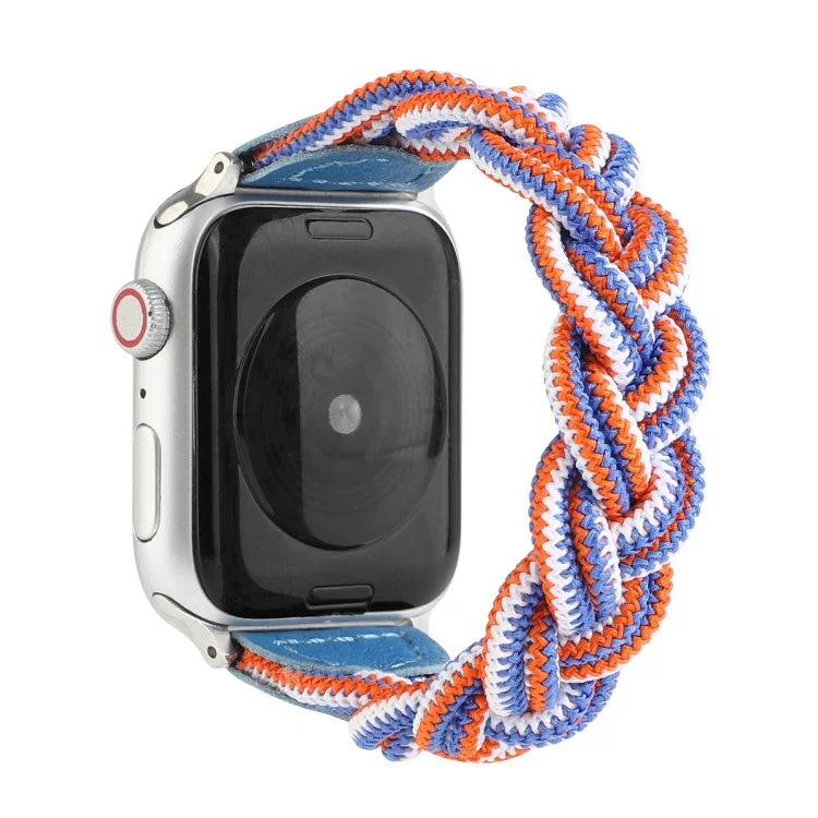 سوار ساعة منسوج مطاطي لسلسلة Apple Watch 6 وSE و5 و4 مقاس 44مم / 3 و2 و1 مقاس 42مم، 160مم