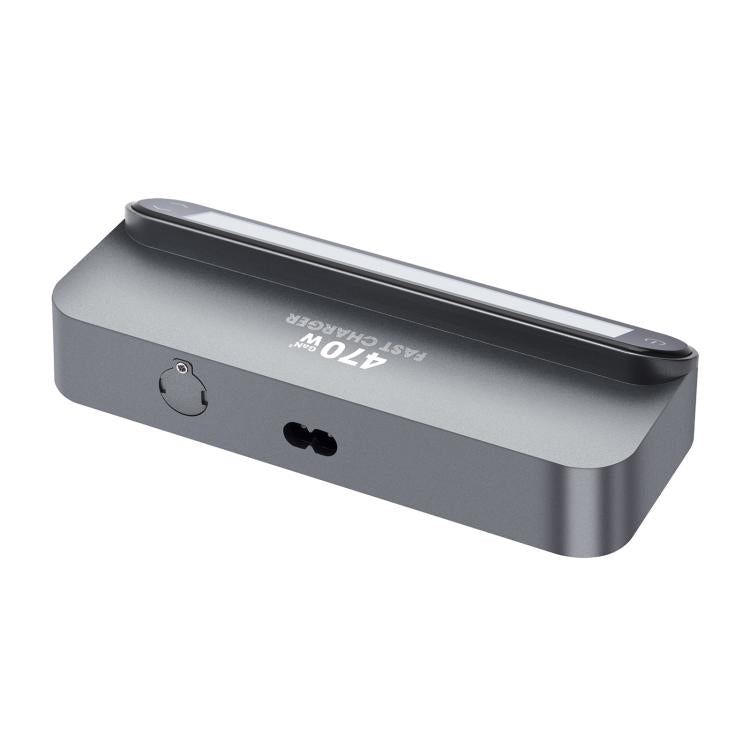 شاحن متعدد الوظائف YMX-LCD470W بقوة 470 واط مع 3 منافذ Type-C و2 منفذ USB GaN مع عرض رقمي ذكي وكابل Type-C قابل للسحب، قابس AU، قابس EU، قابس UK، قابس US