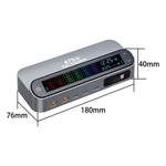 شاحن متعدد الوظائف YMX-LCD470W بقوة 470 واط مع 3 منافذ Type-C و2 منفذ USB GaN مع عرض رقمي ذكي وكابل Type-C قابل للسحب، قابس AU، قابس EU، قابس UK، قابس US