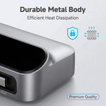 شاحن متعدد الوظائف YMX-LCD470W بقوة 470 واط مع 3 منافذ Type-C و2 منفذ USB GaN مع عرض رقمي ذكي وكابل Type-C قابل للسحب، قابس AU، قابس EU، قابس UK، قابس US