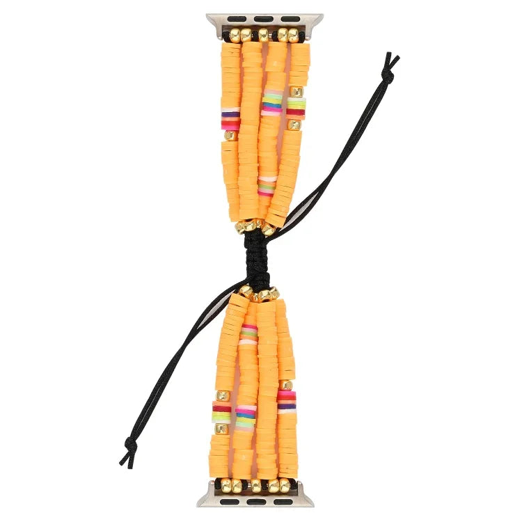سوار خرز سيراميك ناعم بأسلوب بوهيمي لساعة آبل السلسلة 6 & SE & 5 & 4 44مم / 3 & 2 & 1 42مم، لساعة آبل السلسلة 7 45مم / 6 & SE & 5 & 4 44مم / 3 & 2 & 1 42مم
