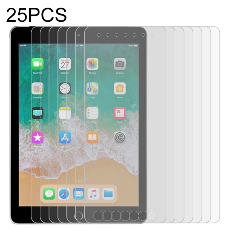 25 قطعة واقي شاشة PET عالي الدقة كامل الشاشة، لأجهزة iPad 4 / 3 / 2، iPad 9.7 (2018) و(2017)، iPad mini 3 / 2 / 1، iPad mini (2019) / 4، iPad Pro 9.7 بوصة، iPad Pro 10.5 بوصة، iPad Air، iPad Air 2، iPad Pro 11 (2018)