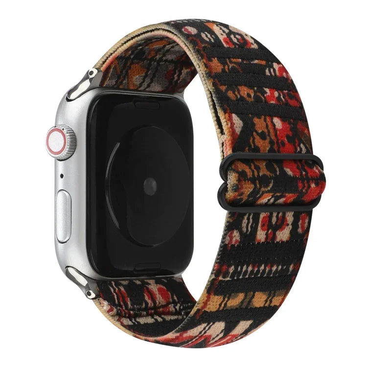 سوار ساعة بإبزيم بنمط عرقي لسلسلة Apple Watch 6 & SE & 5 & 4 بمقاس 40مم / 3 & 2 & 1 بمقاس 38مم، لسلسلة Apple Watch 7 بمقاس 41مم / 6 & SE & 5 & 4 بمقاس 40مم / 3 & 2 & 1 بمقاس 38مم