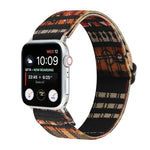 سوار ساعة بإبزيم بنمط عرقي لسلسلة Apple Watch 6 & SE & 5 & 4 بمقاس 40مم / 3 & 2 & 1 بمقاس 38مم، لسلسلة Apple Watch 7 بمقاس 41مم / 6 & SE & 5 & 4 بمقاس 40مم / 3 & 2 & 1 بمقاس 38مم