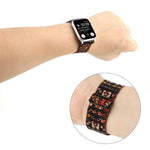 سوار ساعة بإبزيم بنمط عرقي لسلسلة Apple Watch 6 & SE & 5 & 4 بمقاس 40مم / 3 & 2 & 1 بمقاس 38مم، لسلسلة Apple Watch 7 بمقاس 41مم / 6 & SE & 5 & 4 بمقاس 40مم / 3 & 2 & 1 بمقاس 38مم