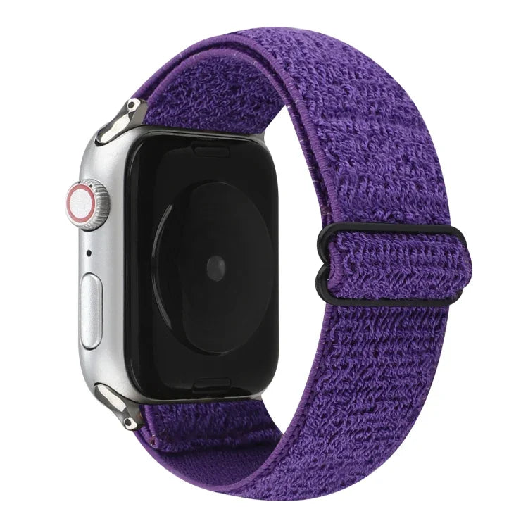 سوار ساعة نايلون بلون صلب لسلسلة Apple Watch 6 & SE & 5 & 4 بمقاس 40مم / 3 & 2 & 1 بمقاس 38مم، لسلسلة Apple Watch 7 بمقاس 41مم / 6 & SE & 5 & 4 بمقاس 40مم / 3 & 2 & 1 بمقاس 38مم