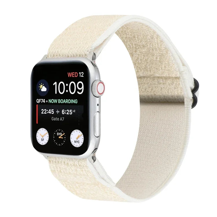 سوار ساعة نايلون بلون صلب لسلسلة Apple Watch 6 & SE & 5 & 4 بمقاس 44مم / 3 & 2 & 1 بمقاس 42مم، لسلسلة Apple Watch 7 بمقاس 45مم / 6 & SE & 5 & 4 بمقاس 44مم / 3 & 2 & 1 بمقاس 42مم