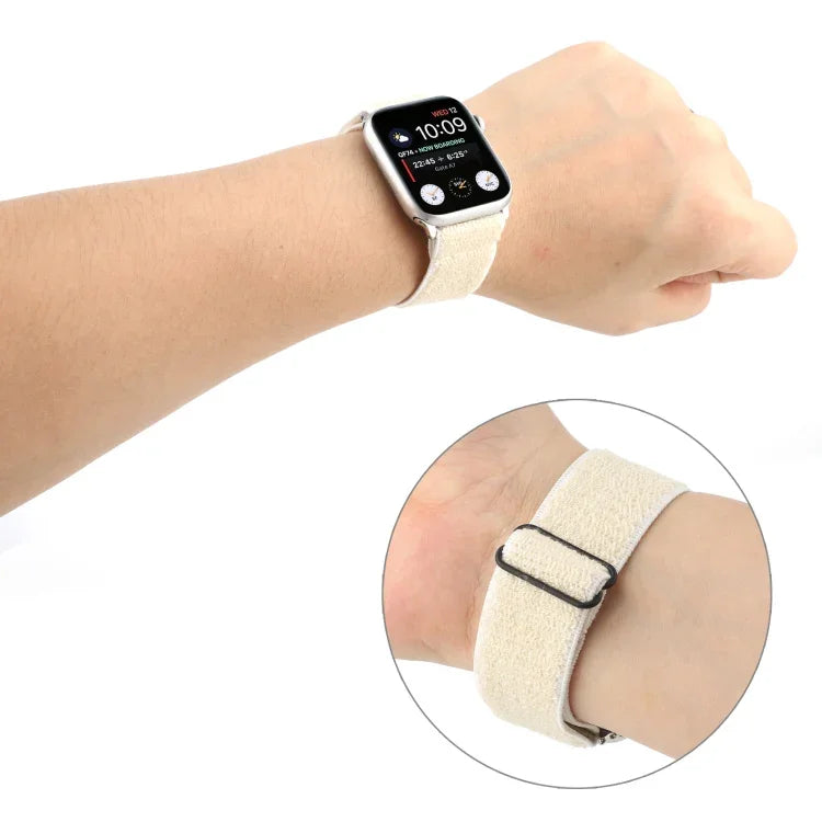 سوار ساعة نايلون بلون صلب لسلسلة Apple Watch 6 & SE & 5 & 4 بمقاس 44مم / 3 & 2 & 1 بمقاس 42مم، لسلسلة Apple Watch 7 بمقاس 45مم / 6 & SE & 5 & 4 بمقاس 44مم / 3 & 2 & 1 بمقاس 42مم