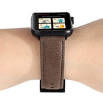سوار ساعة من جلد طبيعي بنقشة الليتشي لسلسلة Apple Watch 6 & SE & 5 & 4 بمقاس 44مم / 3 & 2 & 1 بمقاس 42مم، لسلسلة Apple Watch 7 بمقاس 45مم / 6 & SE & 5 & 4 بمقاس 44مم / 3 & 2 & 1 بمقاس 42مم