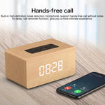 W5C Subwoofer Wooden Clock Bluetooth Speaker, Support TF Card & 3.5mm AUX, Brown Wood, Yellow Wood