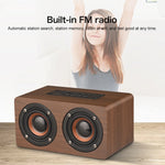W5C Subwoofer Wooden Clock Bluetooth Speaker, Support TF Card & 3.5mm AUX, Brown Wood, Yellow Wood