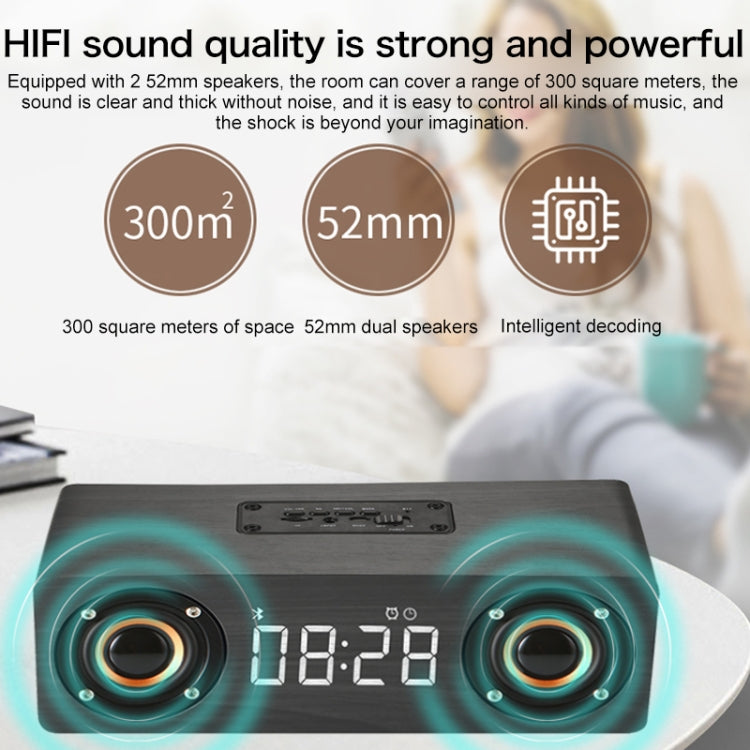 مكبر صوت بلوتوث خشبي M5 4.2 مع مضخم صوت، يدعم بطاقة TF و3.5 مم AUX وراديو FM