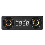 مكبر صوت بلوتوث خشبي M5C 4.2 مع ساعة ومضخم صوت، يدعم بطاقة TF و3.5 مم AUX وراديو FM