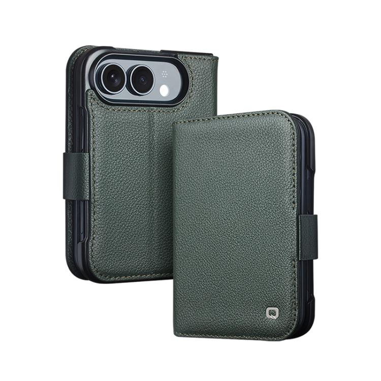 QIALINO Classics 3rd Genuine Leather Phone Case, For iPhone Duo