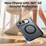 Intergrated Shell and Flim Translucent Spring Hinge Magnetic Phone Case, For iPhone Duo