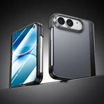Integrated Shell And Flim Translucent Spring Hinge Holder Phone Case, For iPhone Duo