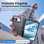 Integrated Shell And Flim Translucent Spring Hinge Holder Phone Case, For iPhone Duo