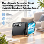 Integrated Shell And Flim Translucent Spring Hinge Holder Phone Case, For iPhone Duo