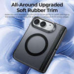 Integrated Shell And Flim Translucent Spring Hinge Holder Magnetic Phone Case, For iPhone Duo