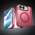 Integrated Shell And Flim Translucent Spring Hinge Holder Magnetic Phone Case, For iPhone Duo