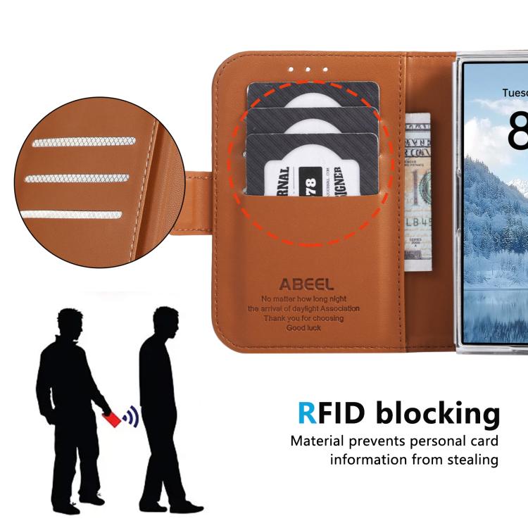 ABEEL RFID Side Buckle Leather Phone Case, For iPhone Duo