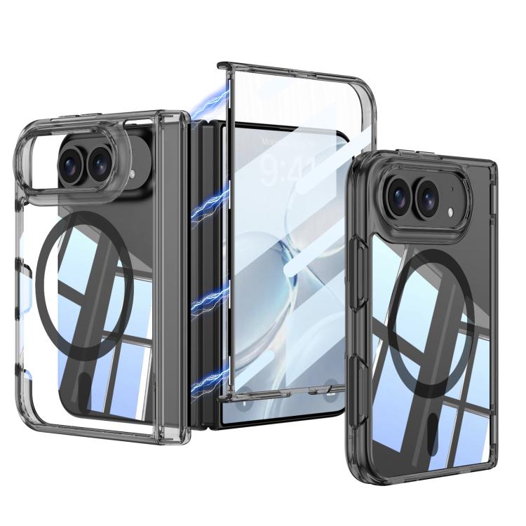 GKK Integrated Magnetic Folding Hinge Transparent Phone Case, For iPhone Duo