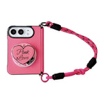 Side Clamp Morandi Solid Color Leather Texture Magnetic Phone Case with Holder / Strap, For iPhone Duo