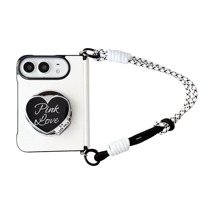 Side Clamp Morandi Solid Color Leather Texture Magnetic Phone Case with Holder / Strap, For iPhone Duo