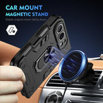 Shockproof Metal Ring Holder Phone Case, For iPhone Duo