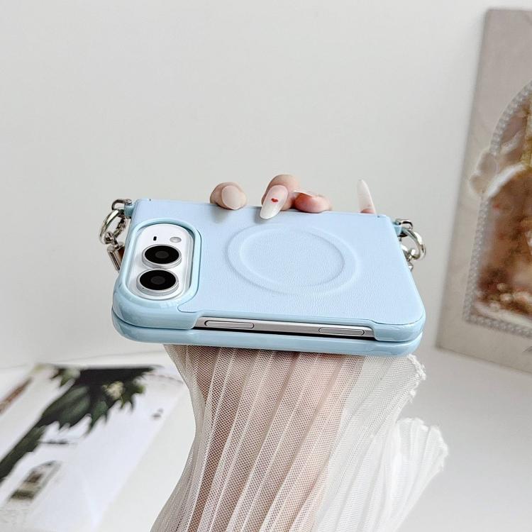 Side Clamp Dual Magnetic Axis Solid Color Leather Texture Phone Case, For iPhone Duo