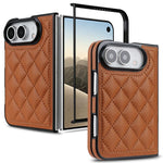 Rhombic Fold Leather Phone Case, For iPhone Duo