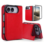 Full Coverage Fold Double Buckle PU Phone Case, For iPhone Duo