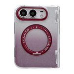 Mirror Shield Spring Central Axis Glitter Magnetic Phone Case with Rotating Holder, For iPhone Duo