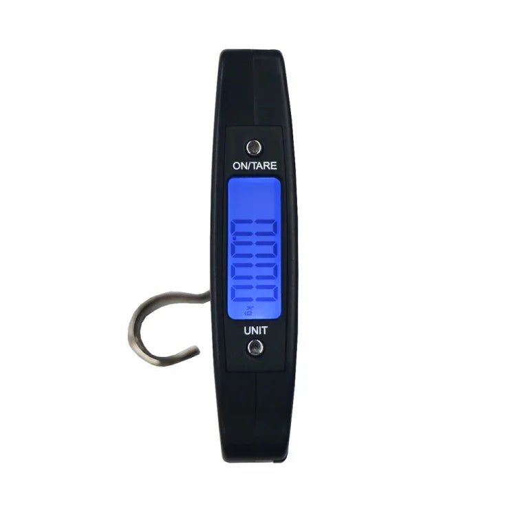 ميزان رقمي محمول مع خطاف لحقائب السفر A09 50 كجم × 10 جم بشاشة LCD 1.7 بوصة، ميزان خطاف